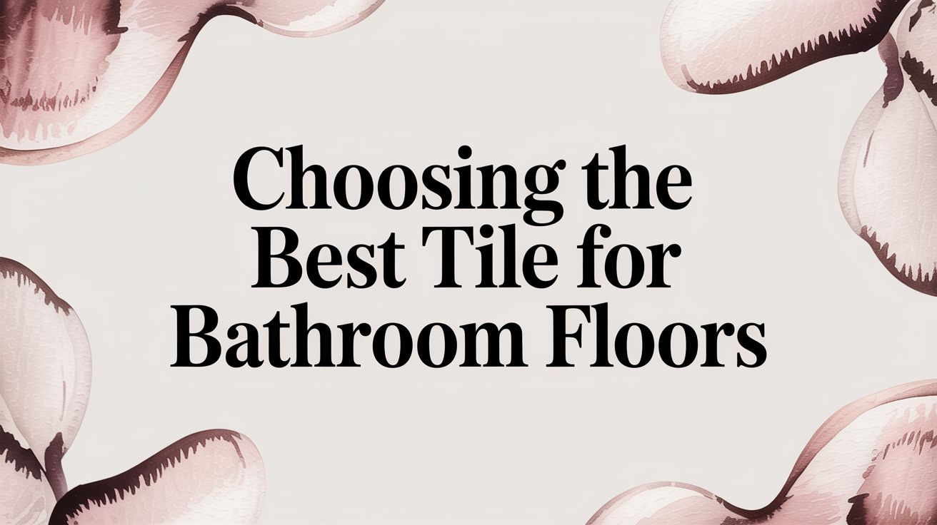 Choosing the Best Tile for Bathroom Floors. Bathroom design and remodeling. Floral accents.